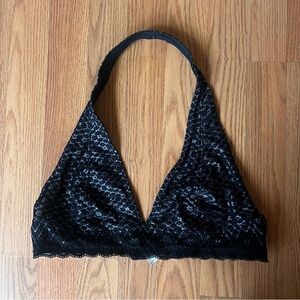 Free People Halter Bralette Black Size Large Cute Sexy Layer Travel Vacation